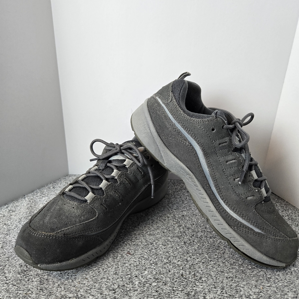 Easy Spirit Seromy KO Shoes Womens Size 9M Gray Leather Textile Comfort Walk